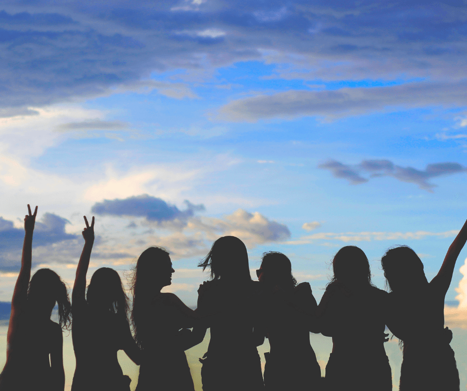 Silhouette Photo Of Women Under Blue Sky